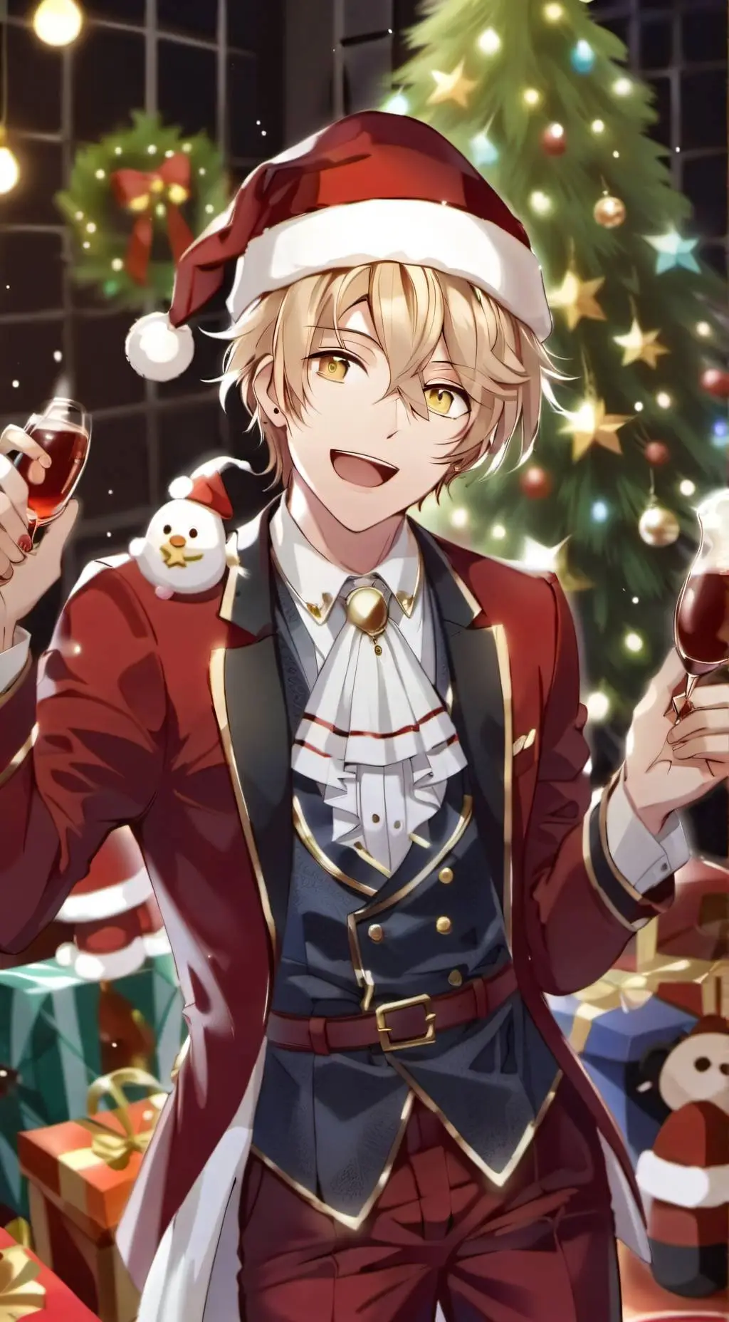 ai character: 🧸len santa🛠️ background