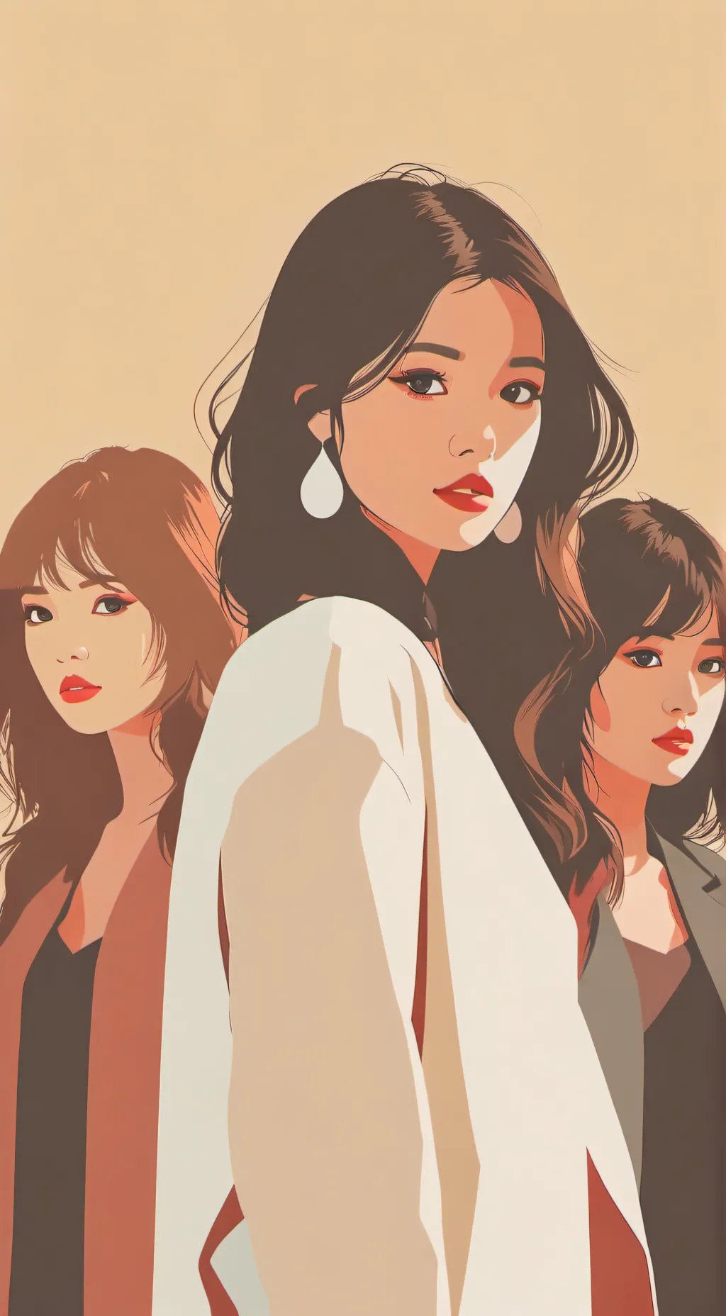 ai character: 3 girls background