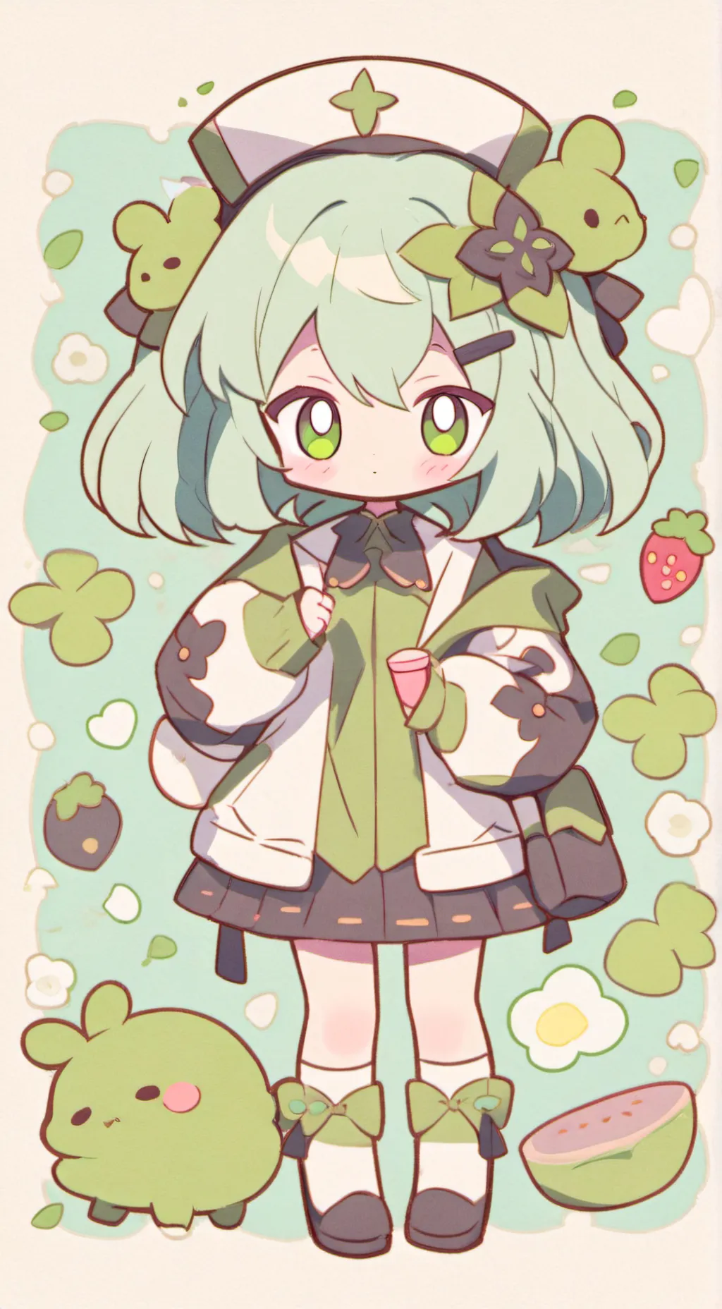 ai character: kickin chicken  background