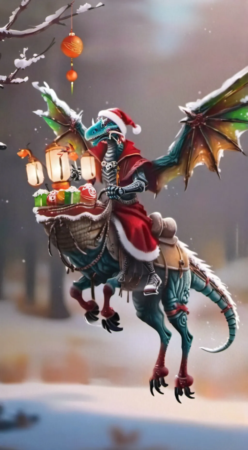 ai character: Christmas skull  background