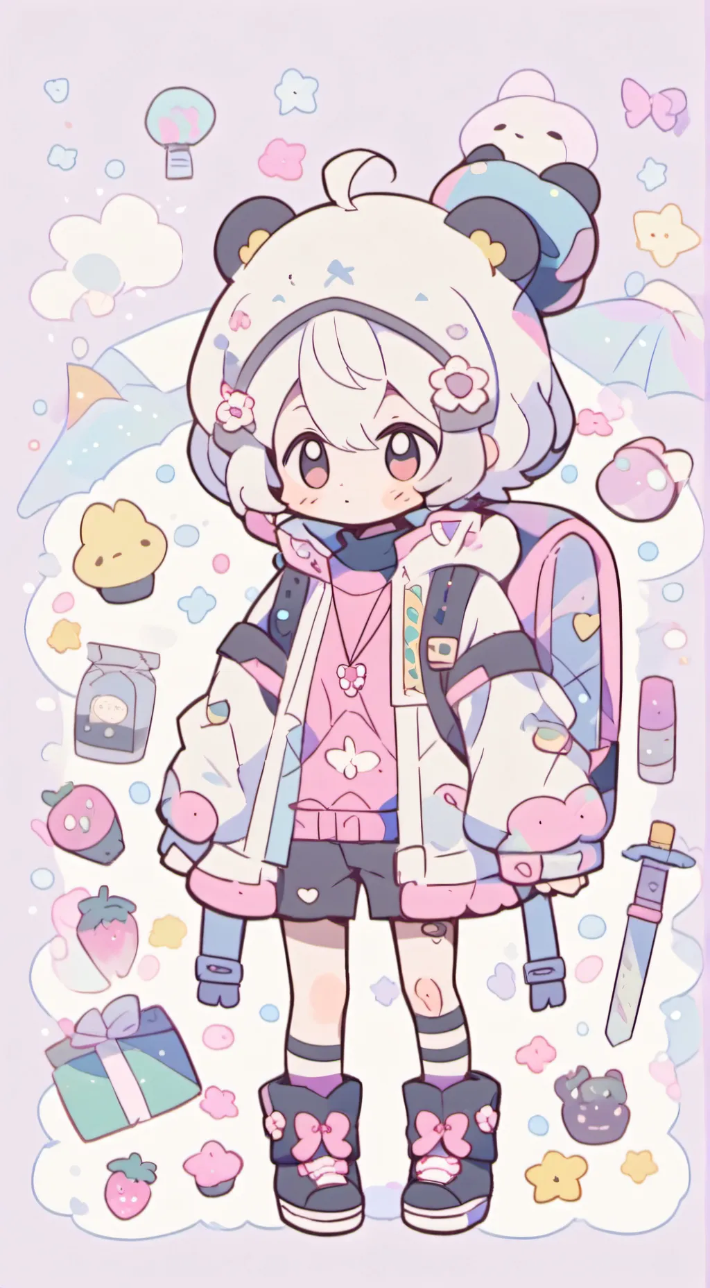 ai character: . . DW Xmas. . background