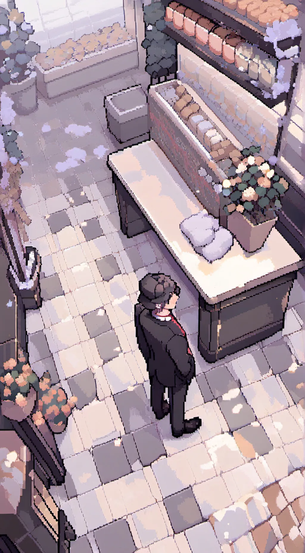 ai character: Mha Mall background