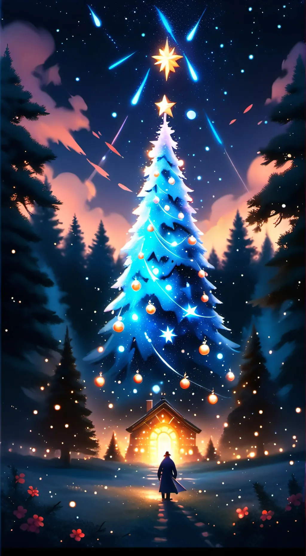 ai character: Kny Christmas background