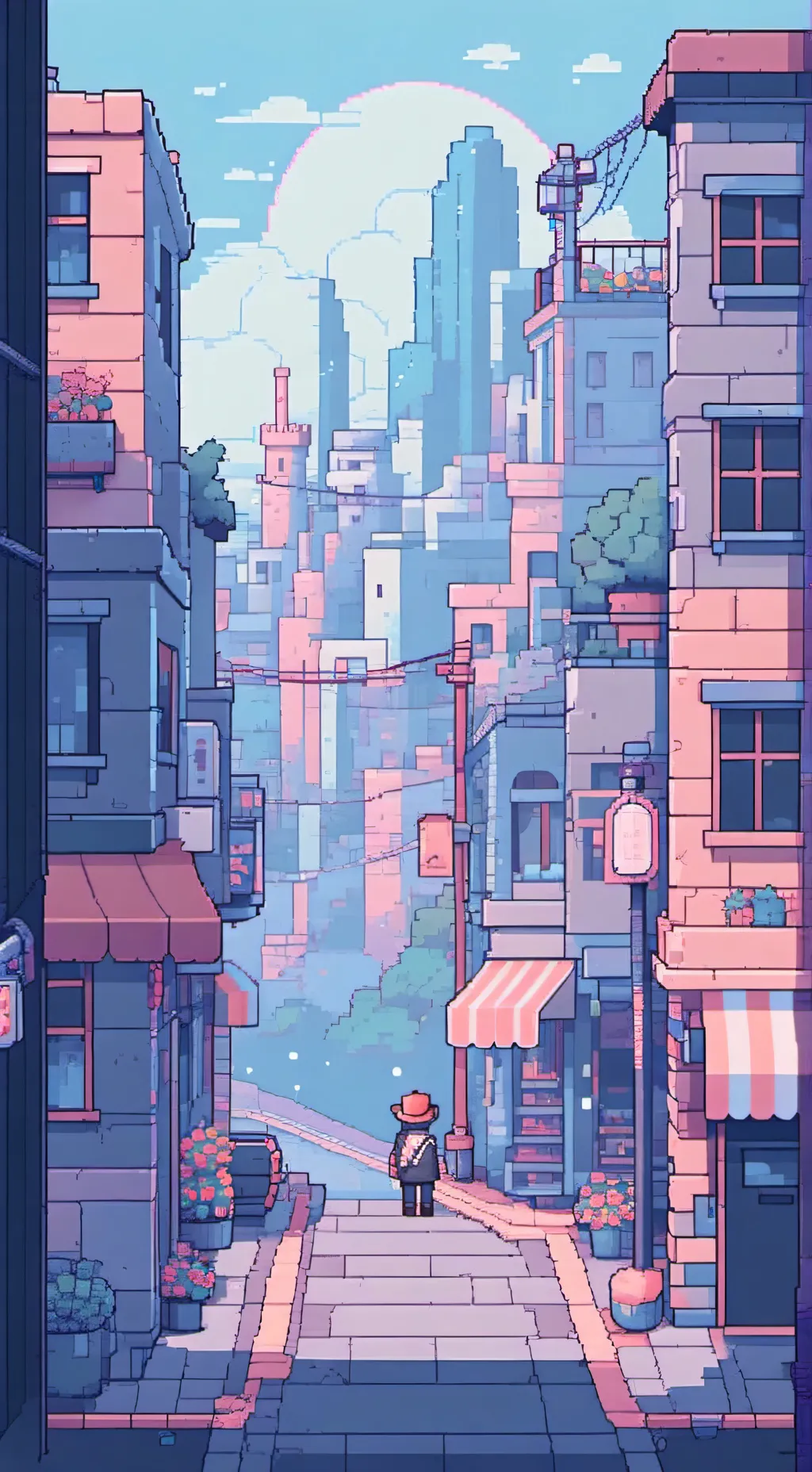 ai character: Eraser Town background