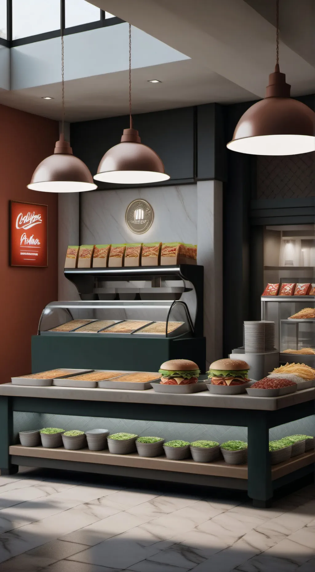 ai character: MD fast food background