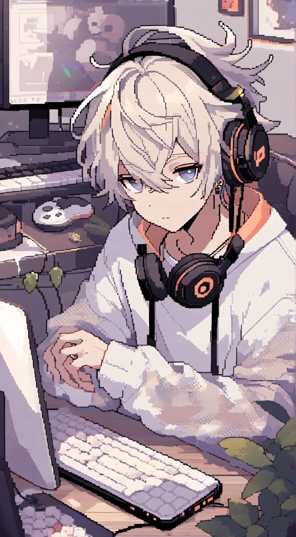 ai character: 🎧ASH🎮 background