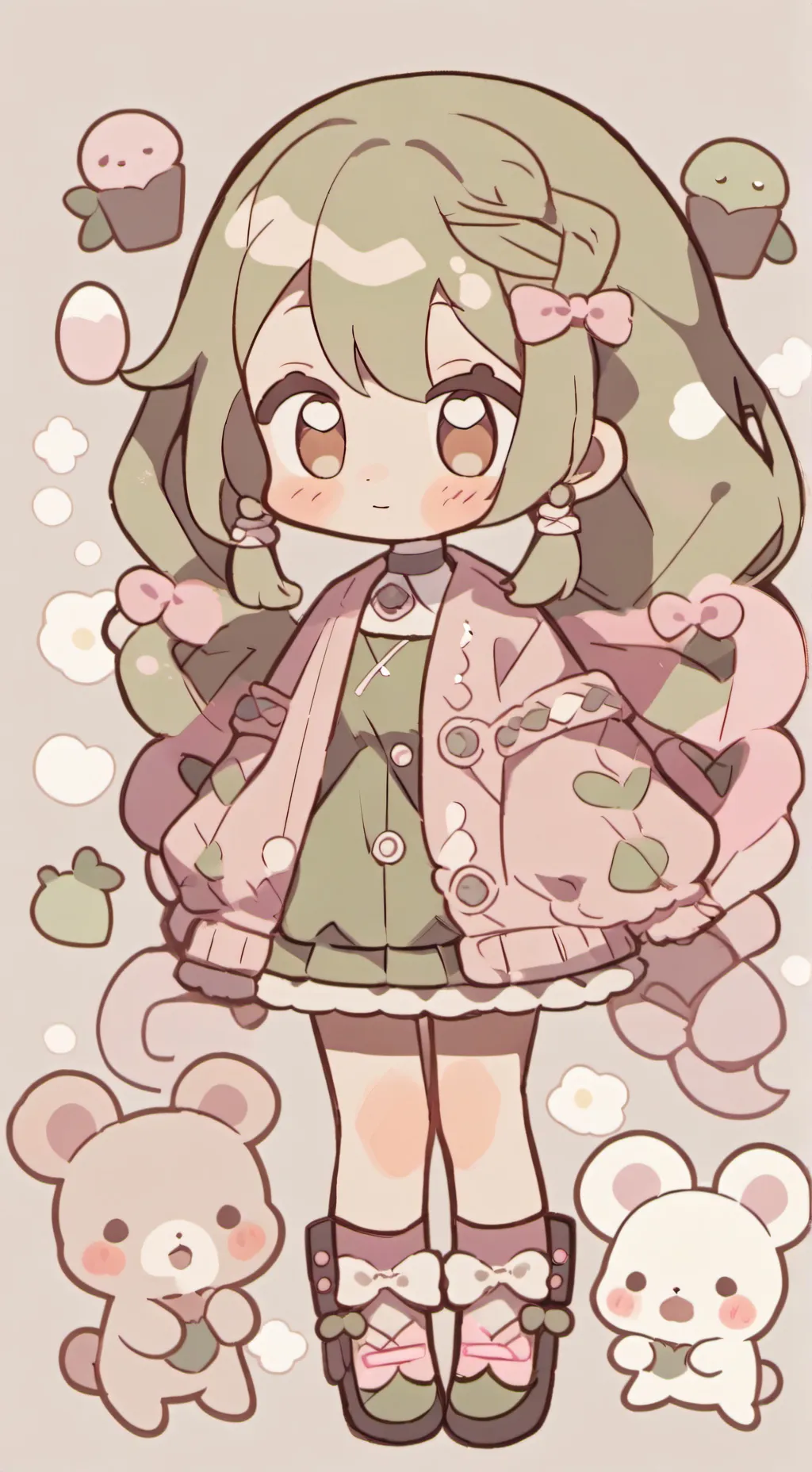 ai character: Mitsuri 💗💚 background