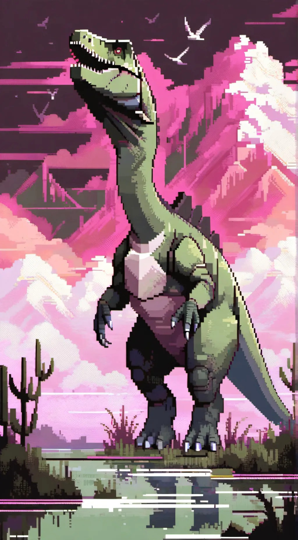 ai character: hb x Jurassicearth background