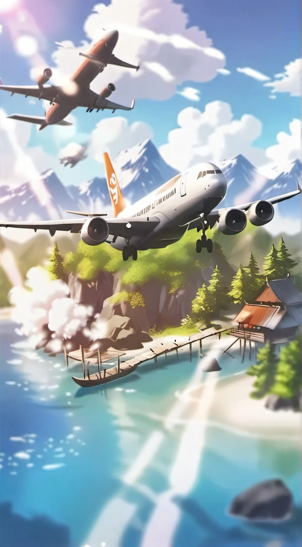 ai character: MHA-Plane crash background