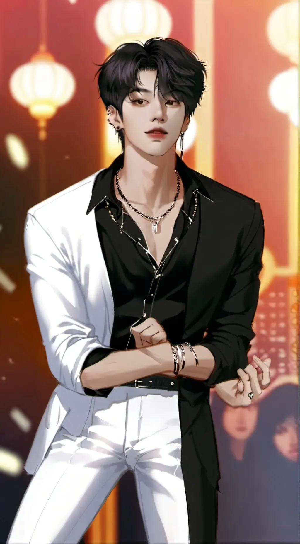 ai character: MIN YOONGI  background