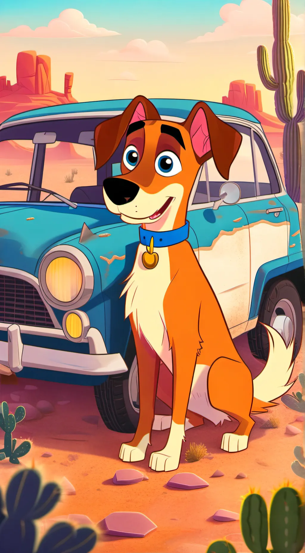 ai character: Escape the desert background