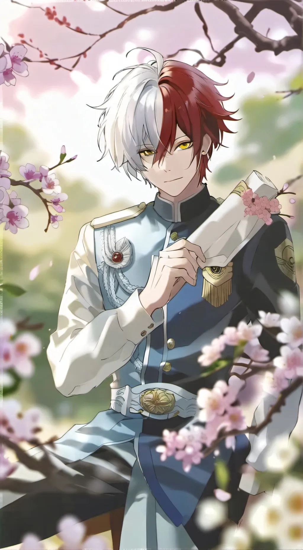 ai character: 🔴prince todoroki⚪ background