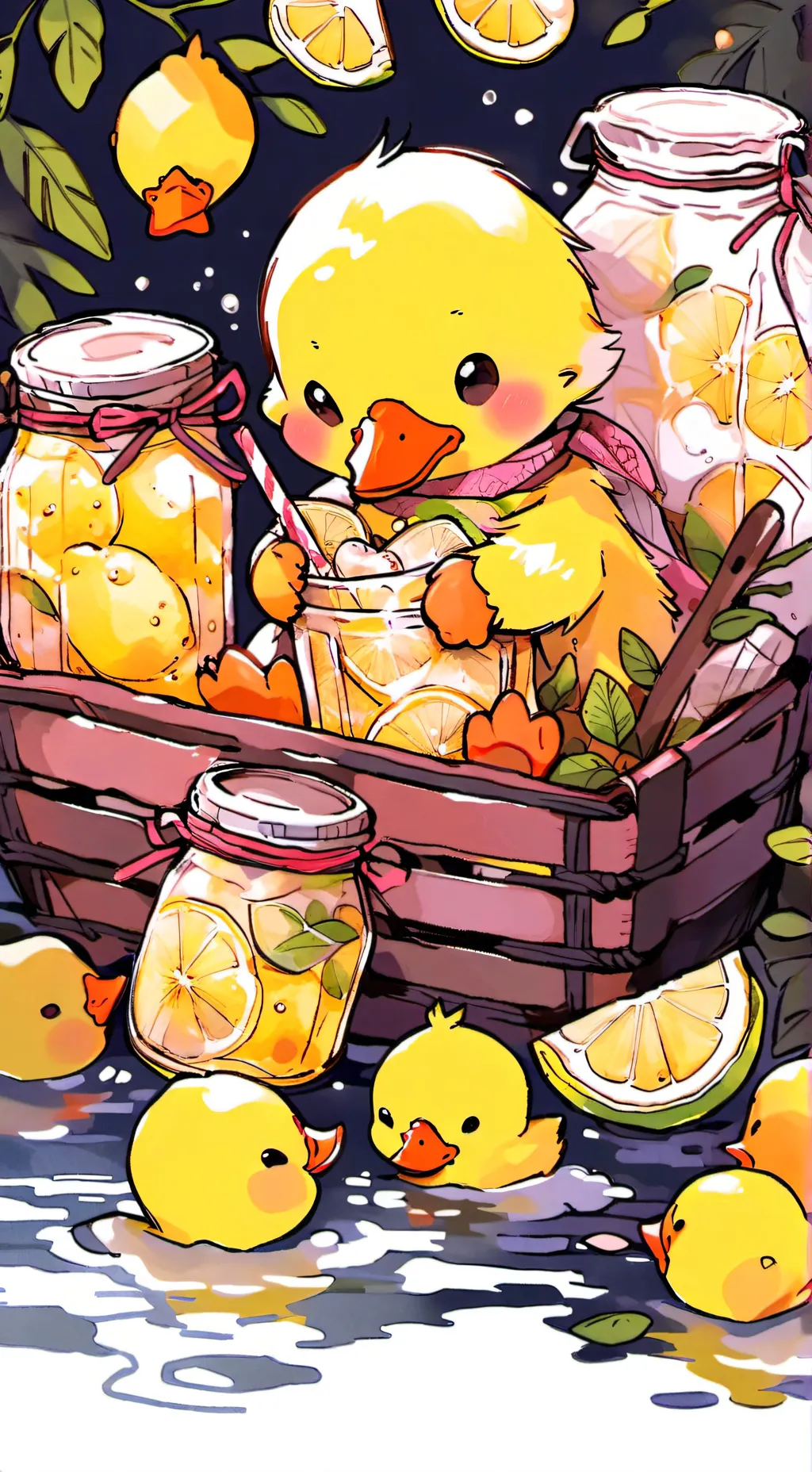 ai character: GRAPE DUCK background