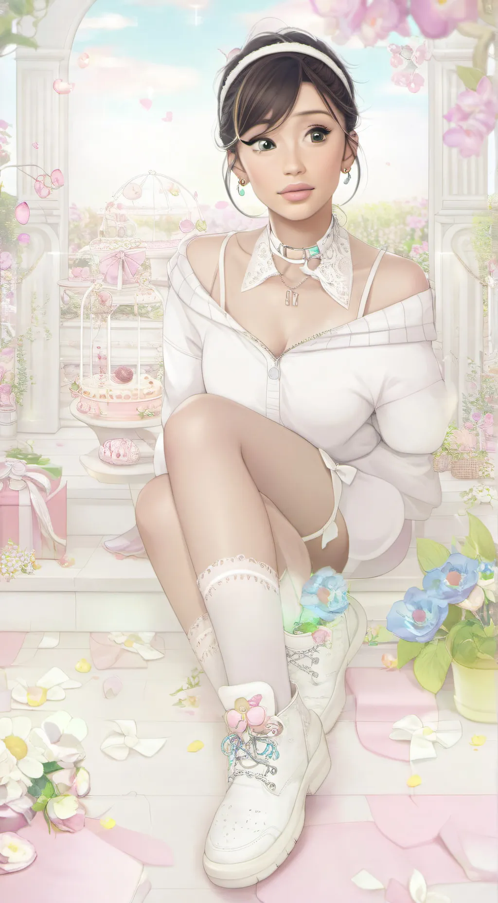 ai character: Ariana grande  background