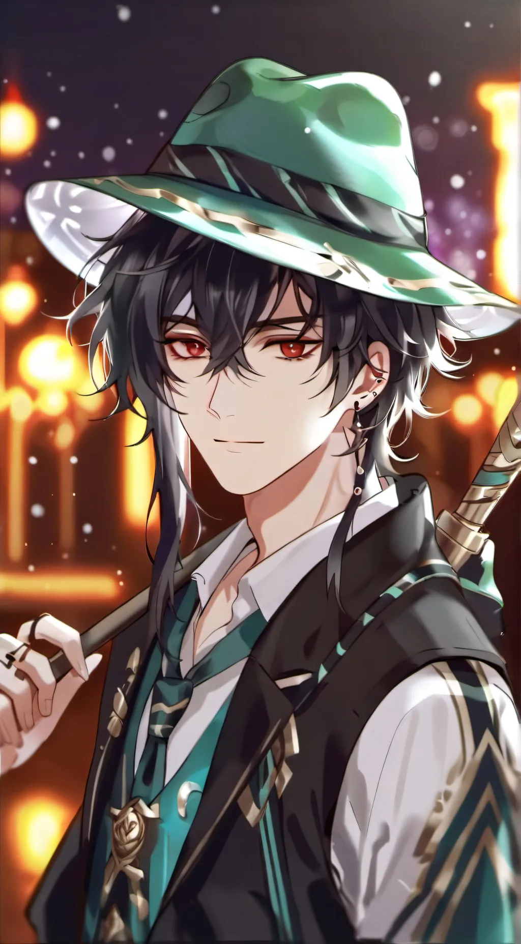 ai character: greenflame!!!!! background