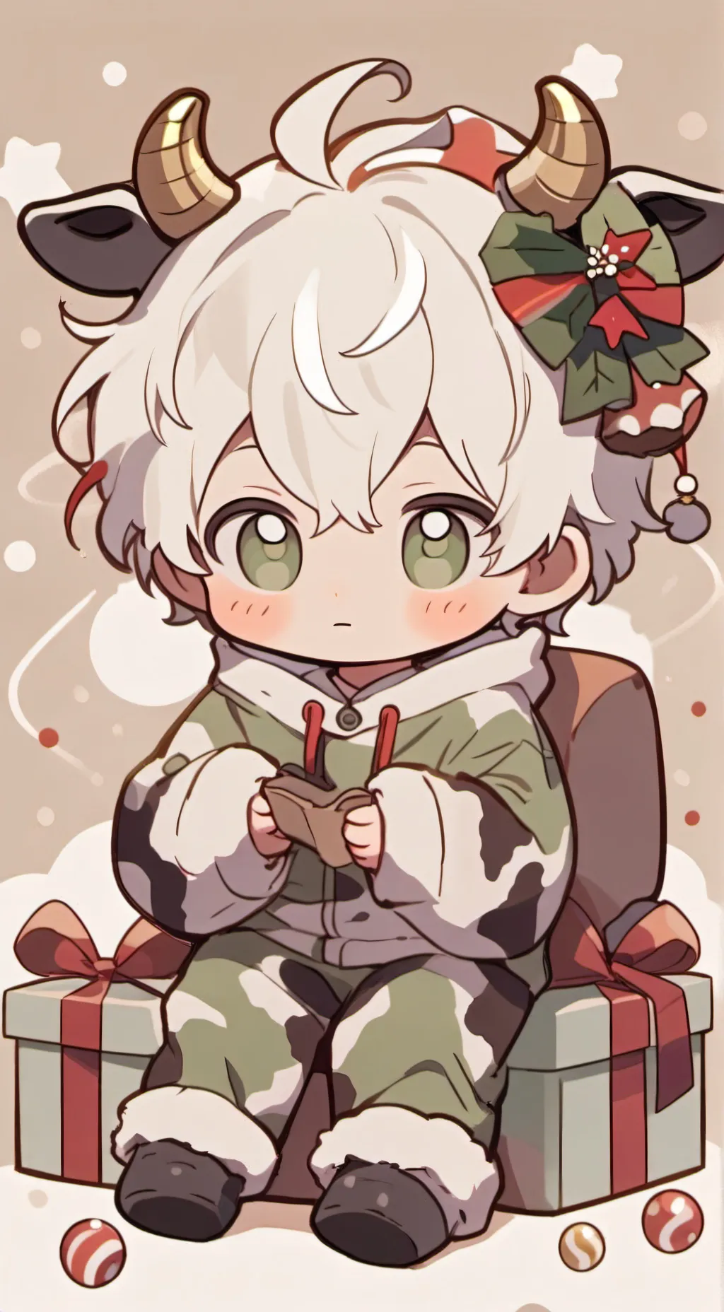 ai character: little calf boy 😍 background