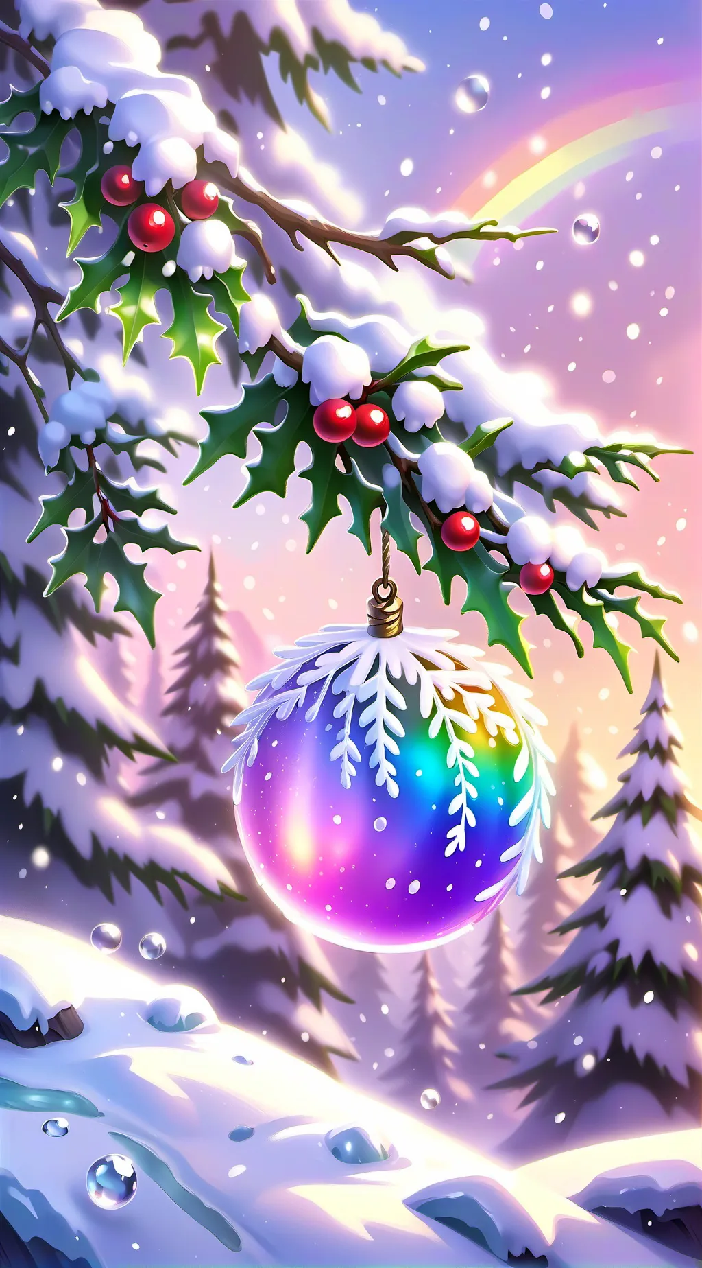 ai character: DW Christmas background