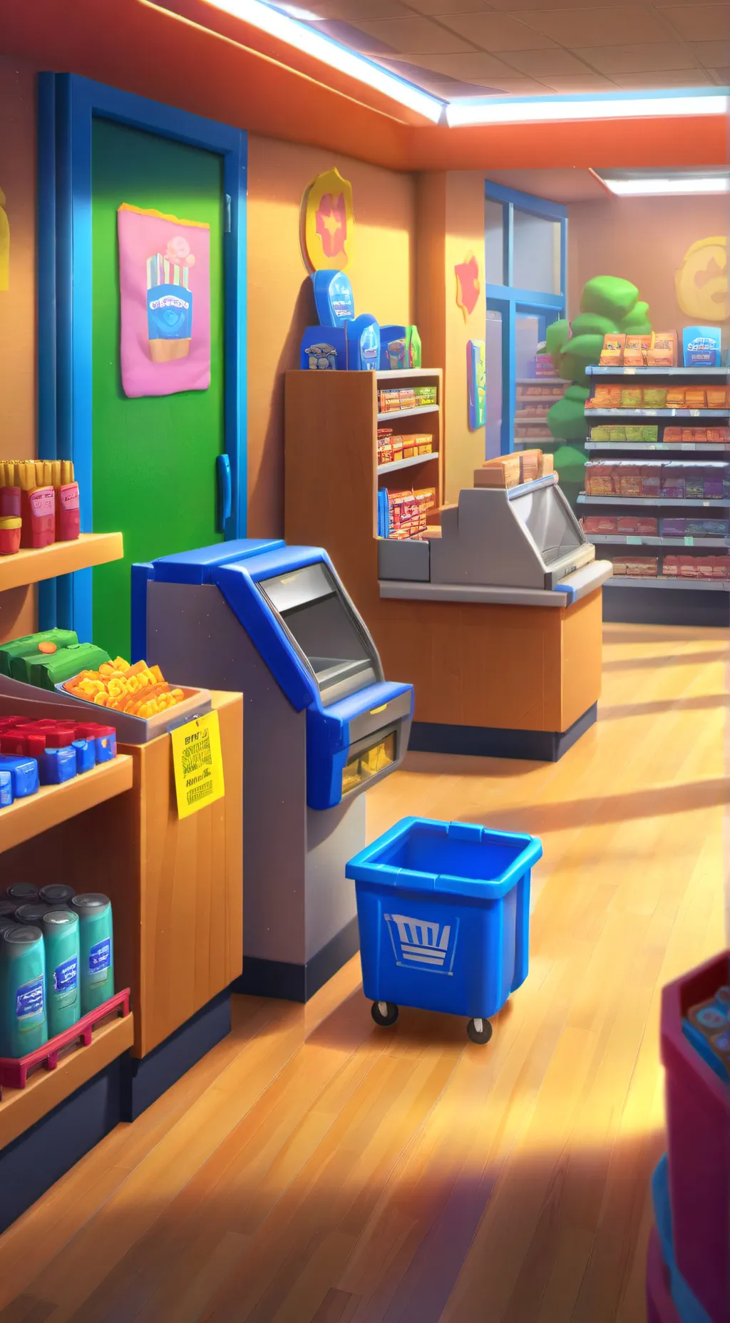ai character: Dandy cashier background