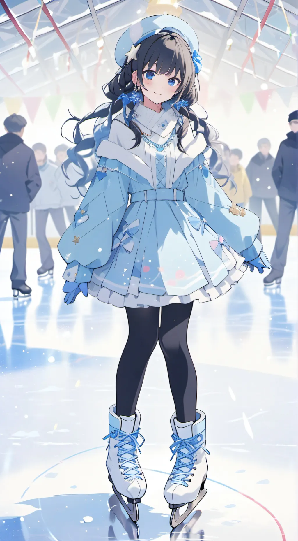 ai character: Mha ice skating background