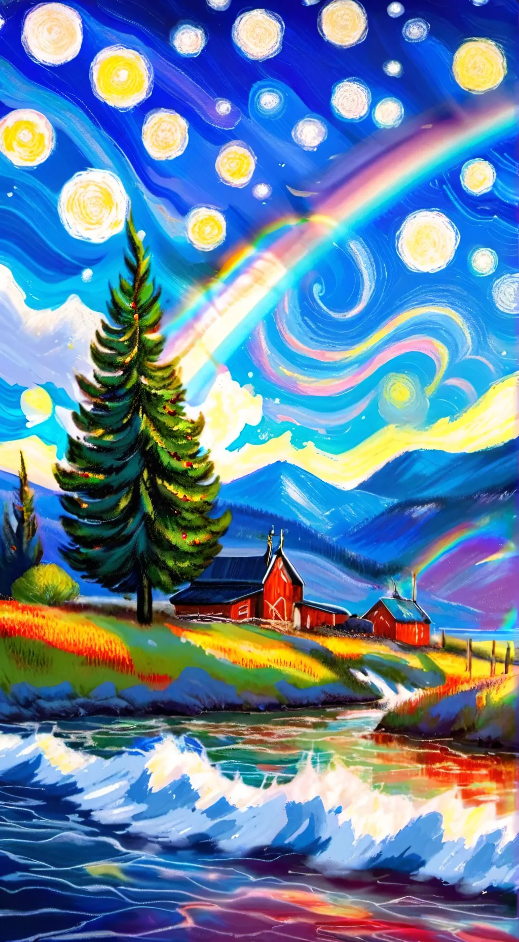 ai character: lainbow background