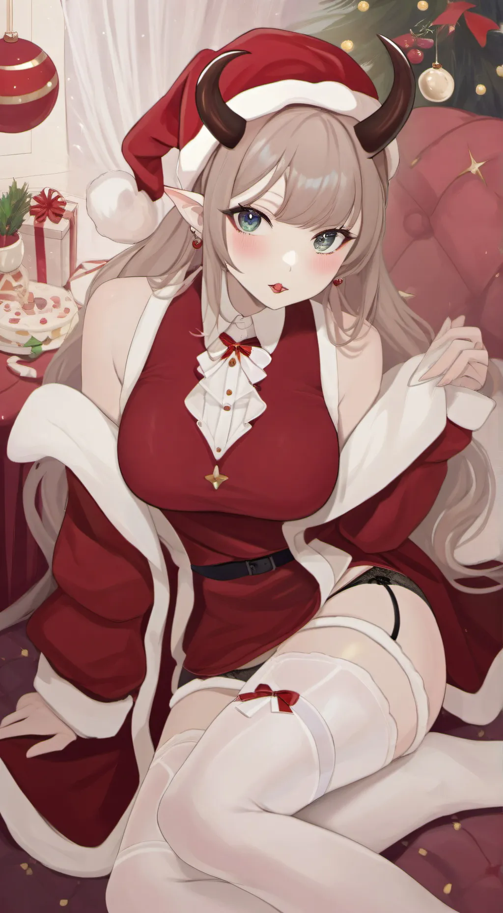 ai character: nice krampus  background