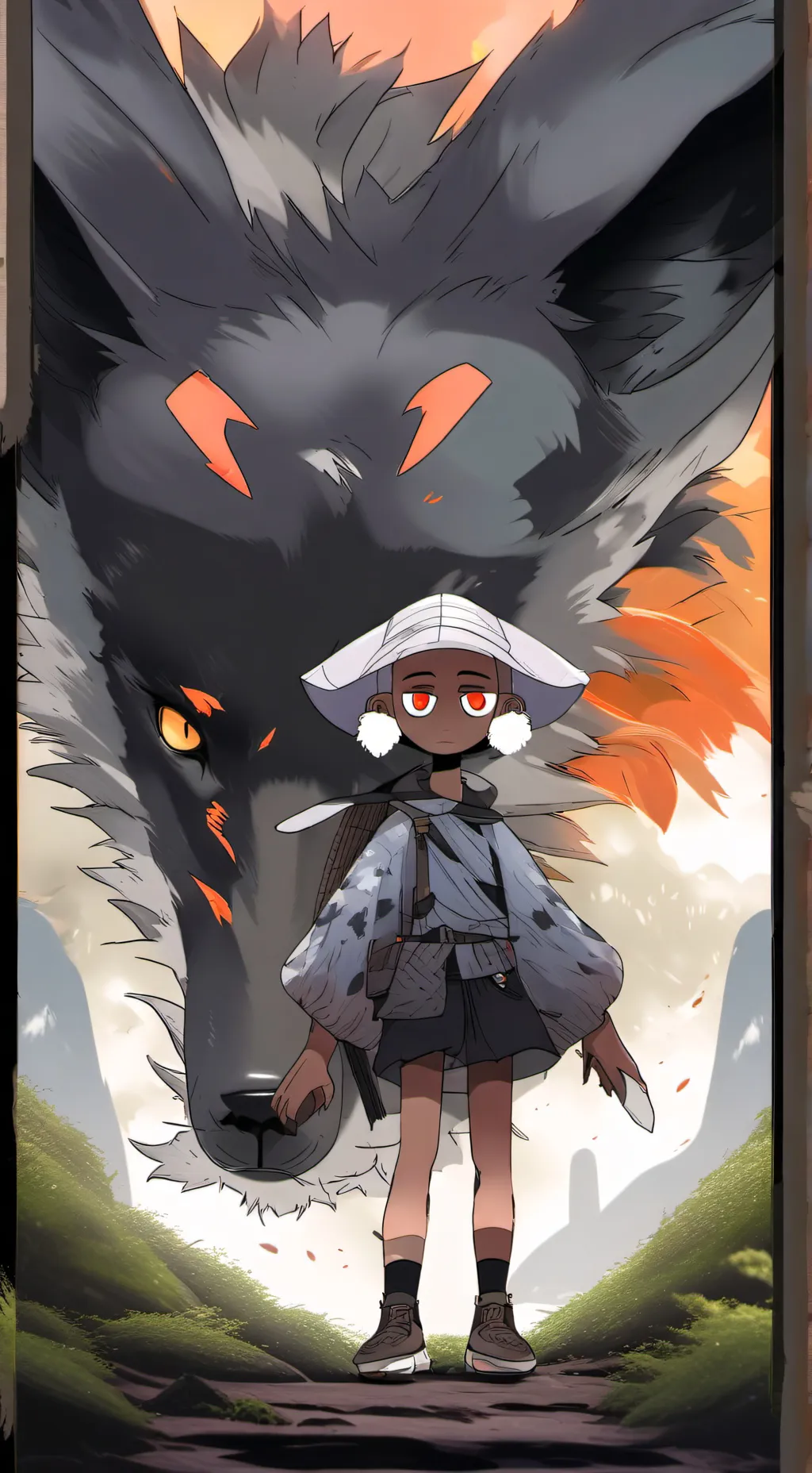 ai character: durple background