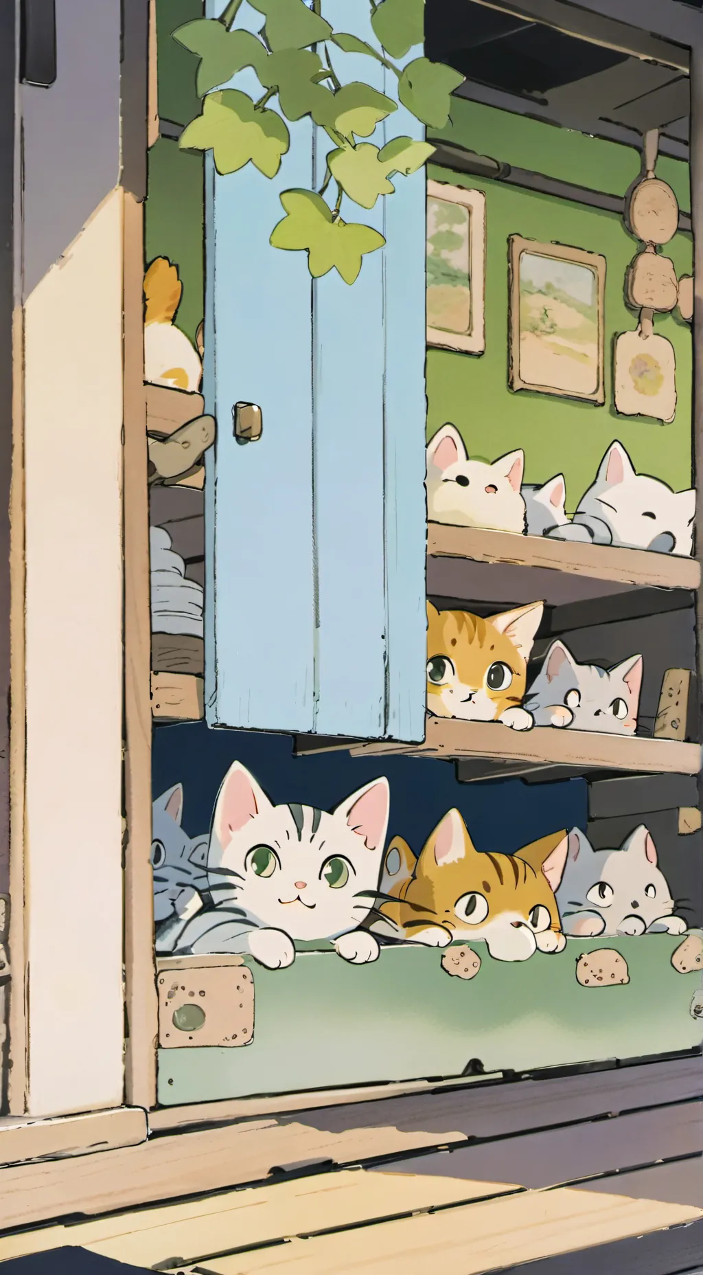ai character: cats in yo house background