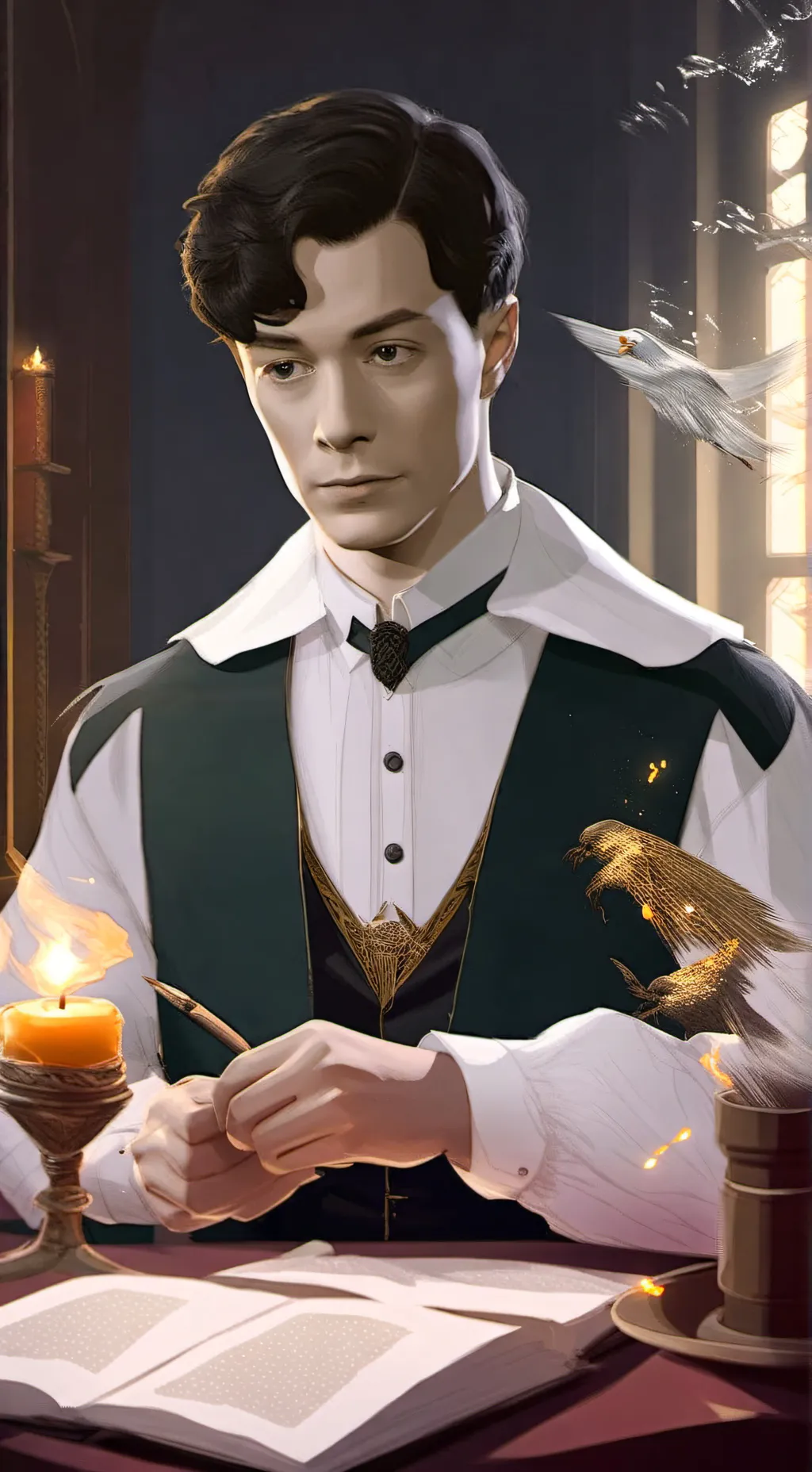 ai character: Tom Riddle  background