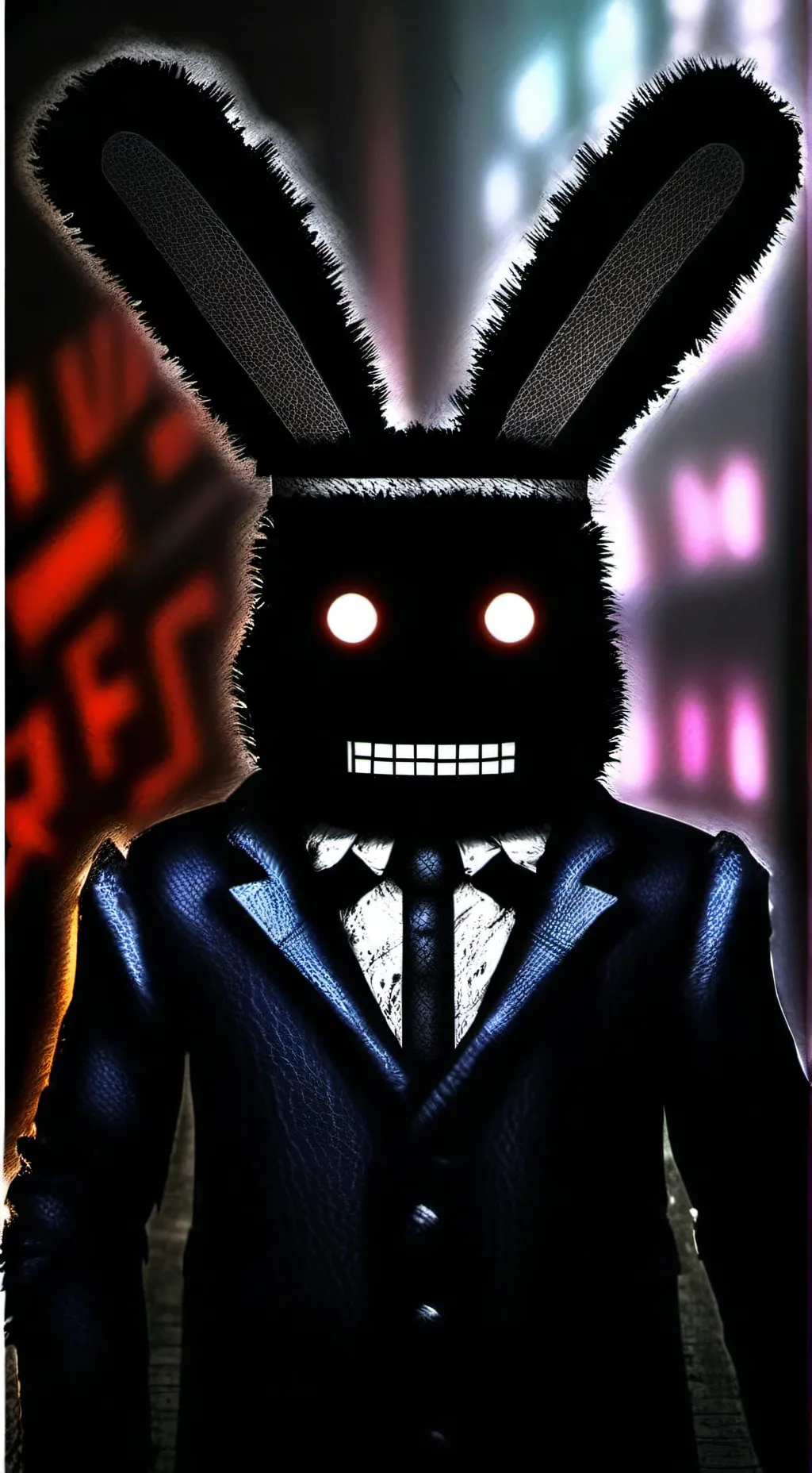 ai character: el conejo oscuro background