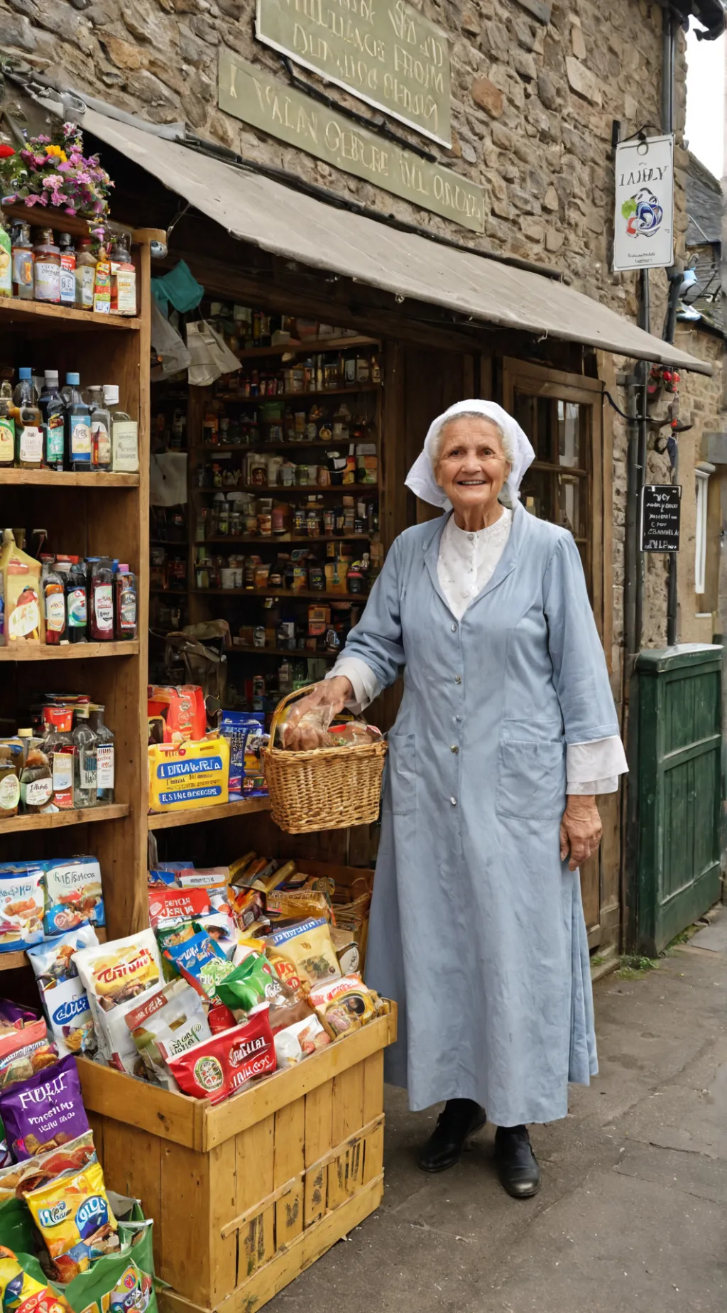 ai character: sprzedawczyni background