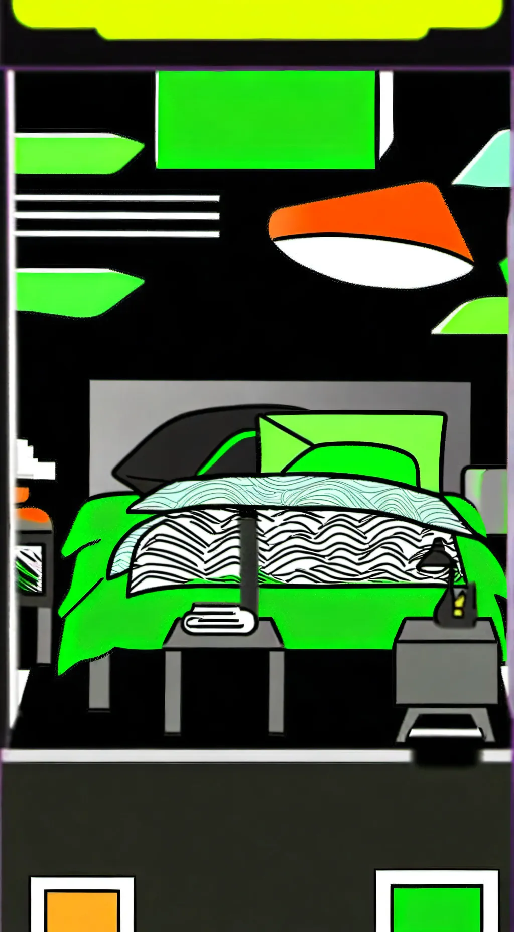 ai character: sus bed background