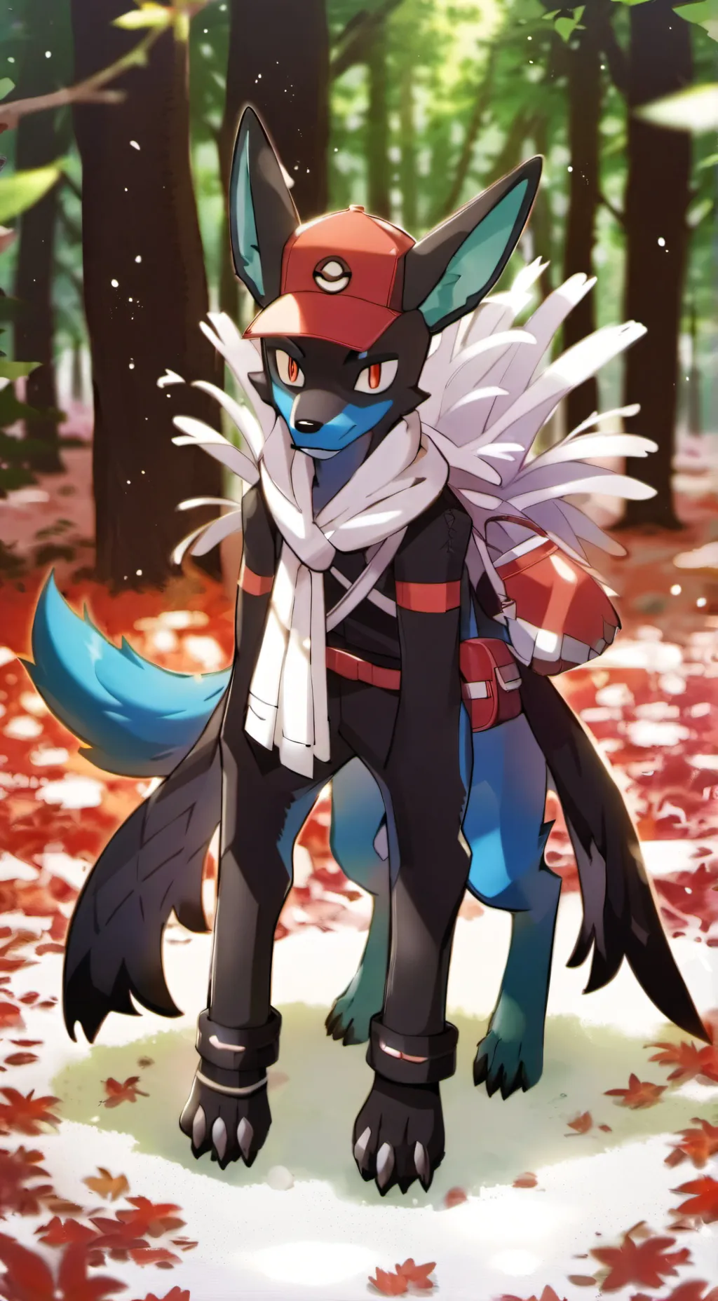 ai character: medio lucario XD background