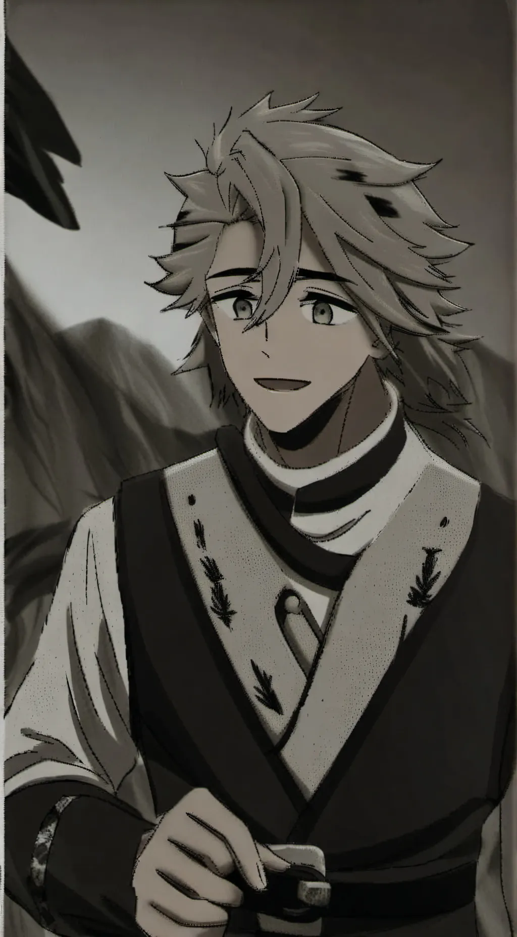 ai character: Doukaza triste background