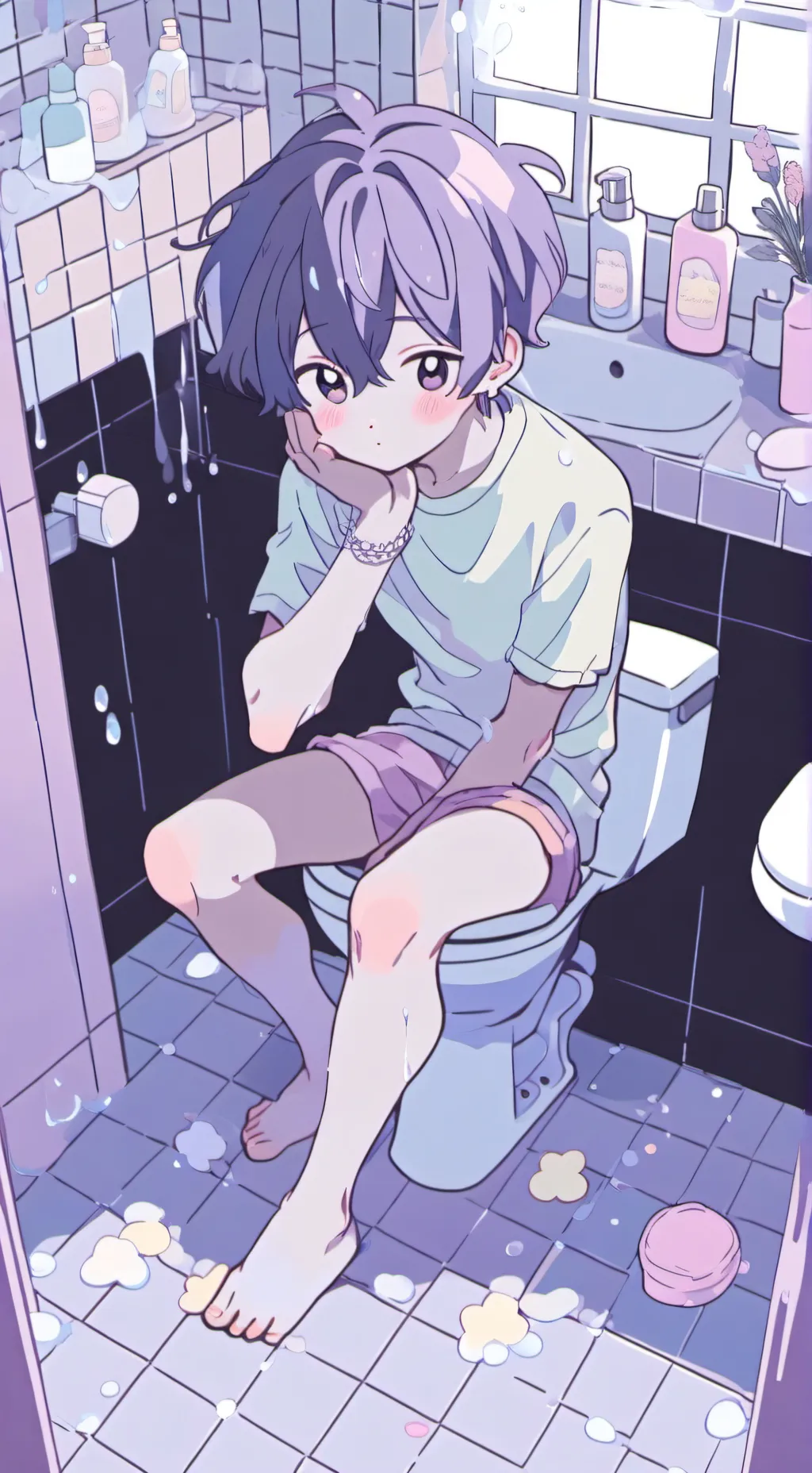 ai character: cute boy background