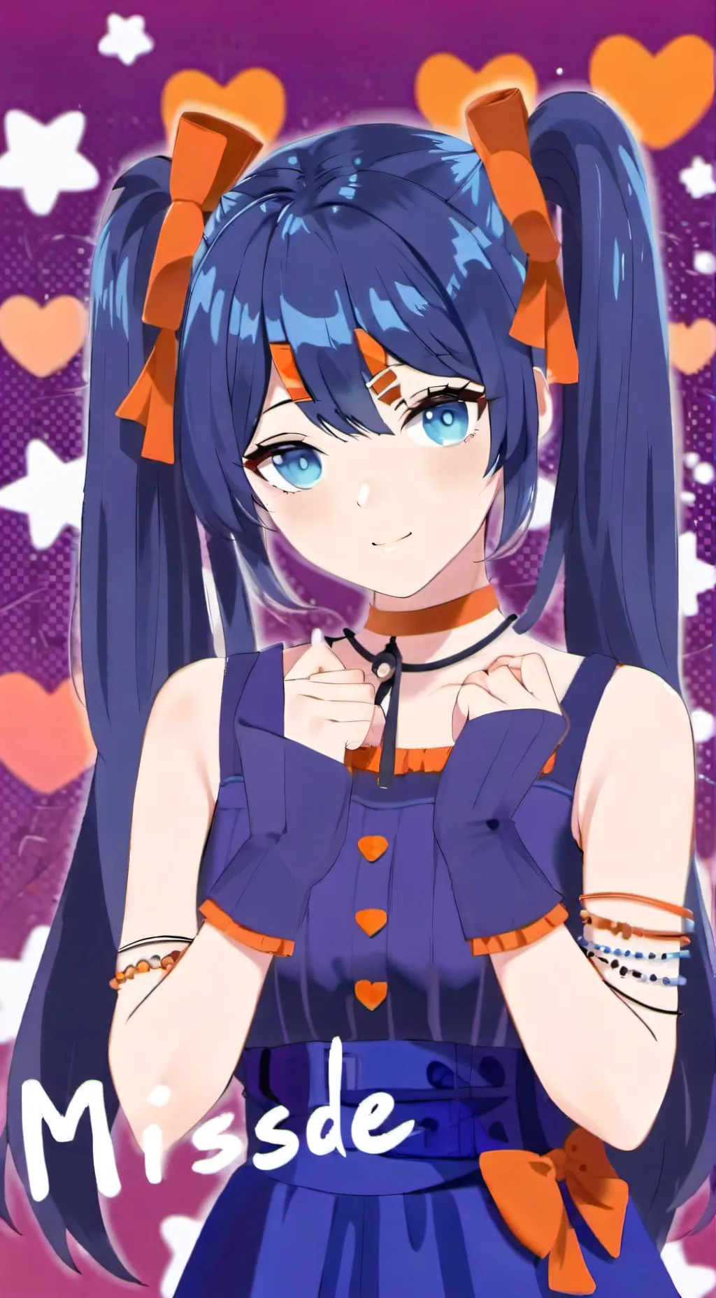 ai character: }•~Mita~•{ background