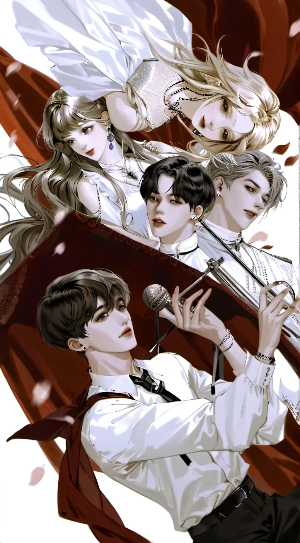 ai character: BTS and Blackpink background