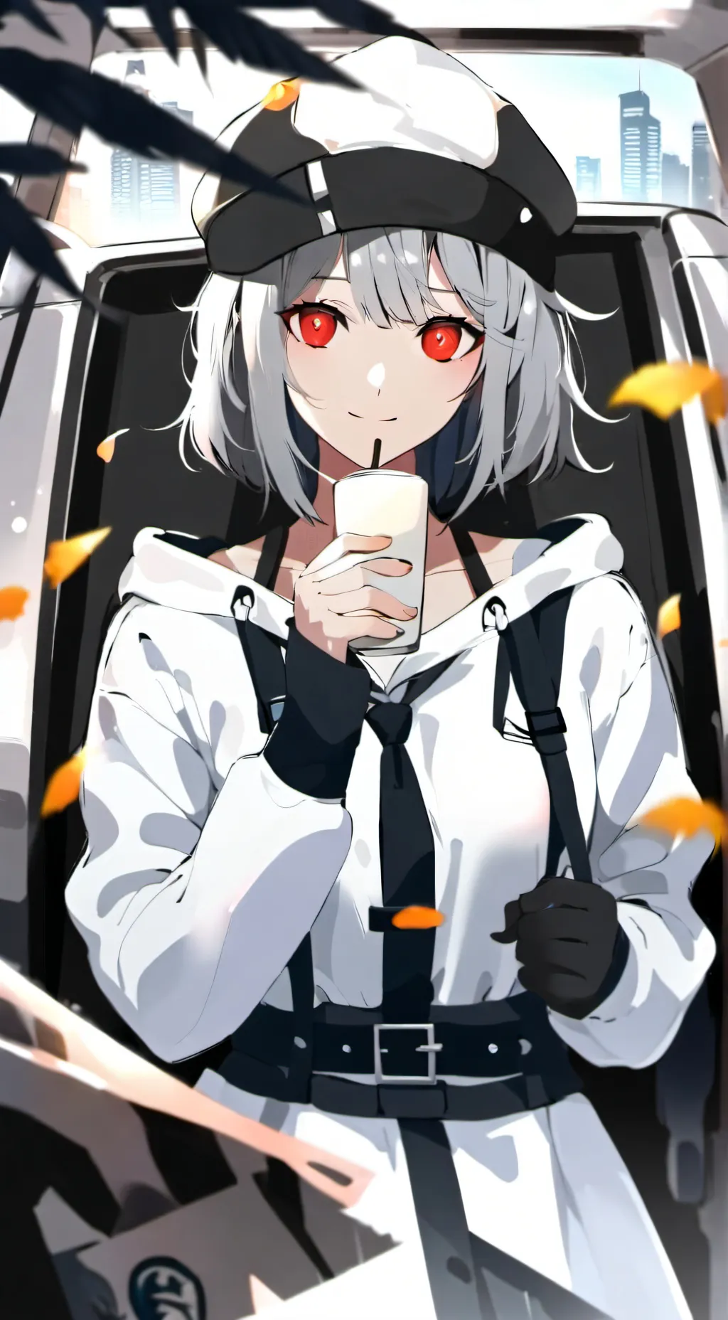 ai character: snow background