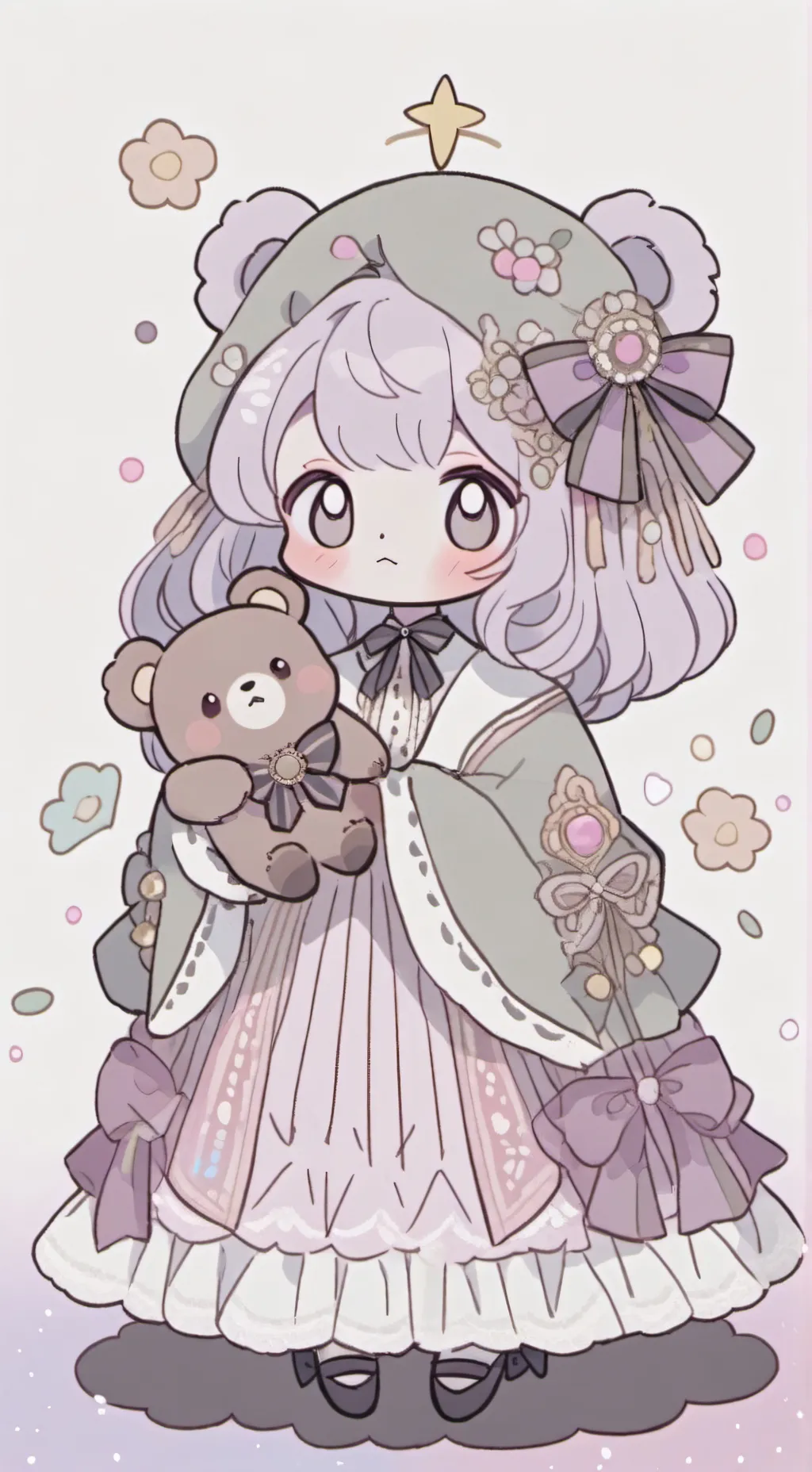 ai character: cute little girl background