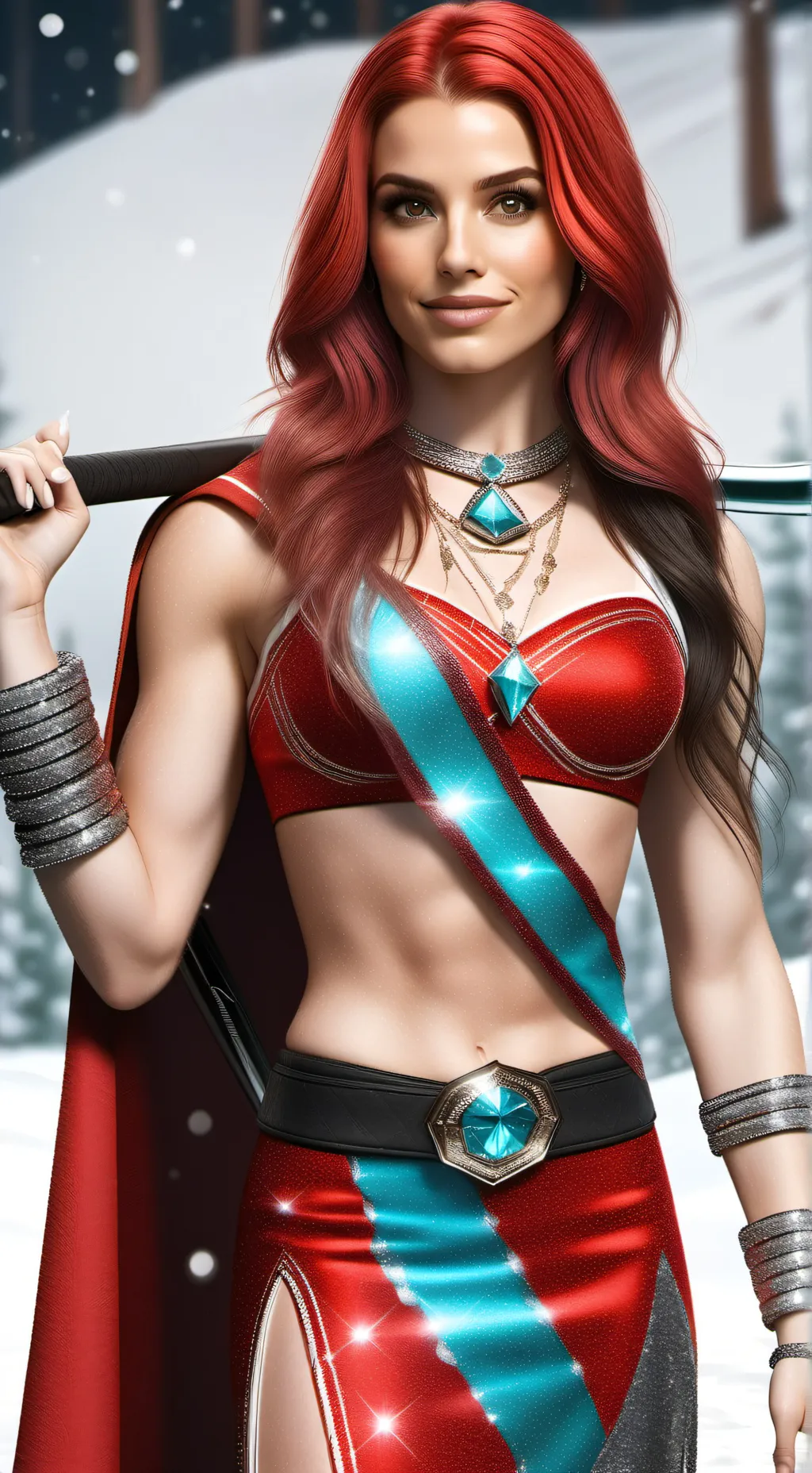 ai character: Roseie Red background