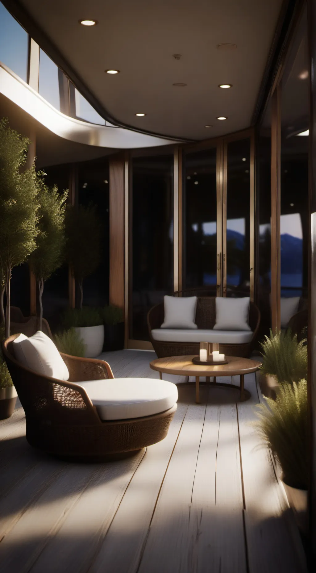 ai character: Seaside lounge  background