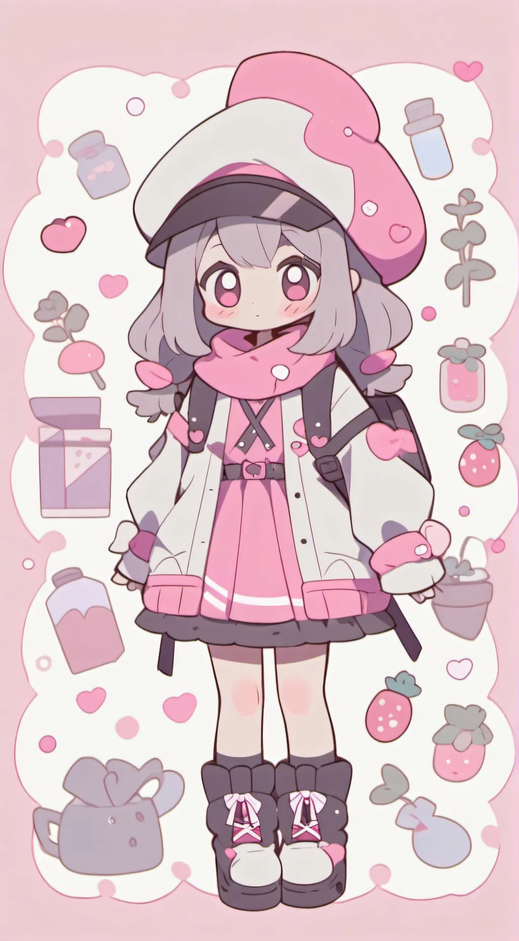 ai character: gray  background