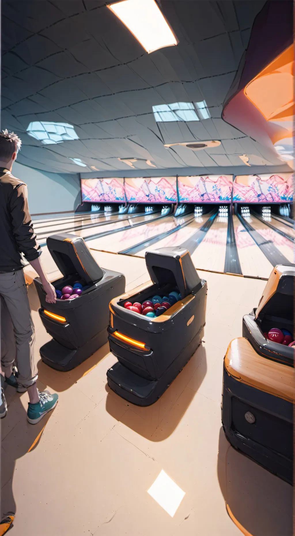 ai character: Big Al's bowling   background