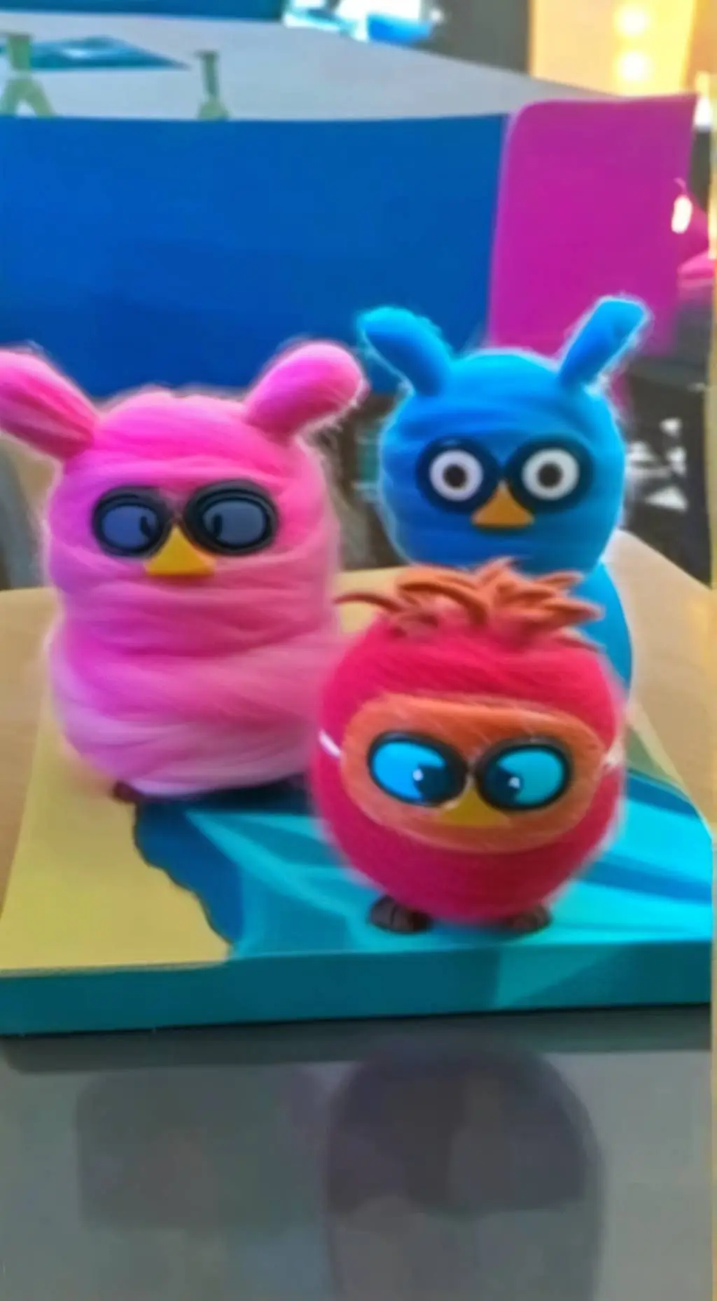 ai character: Furby: Horror background