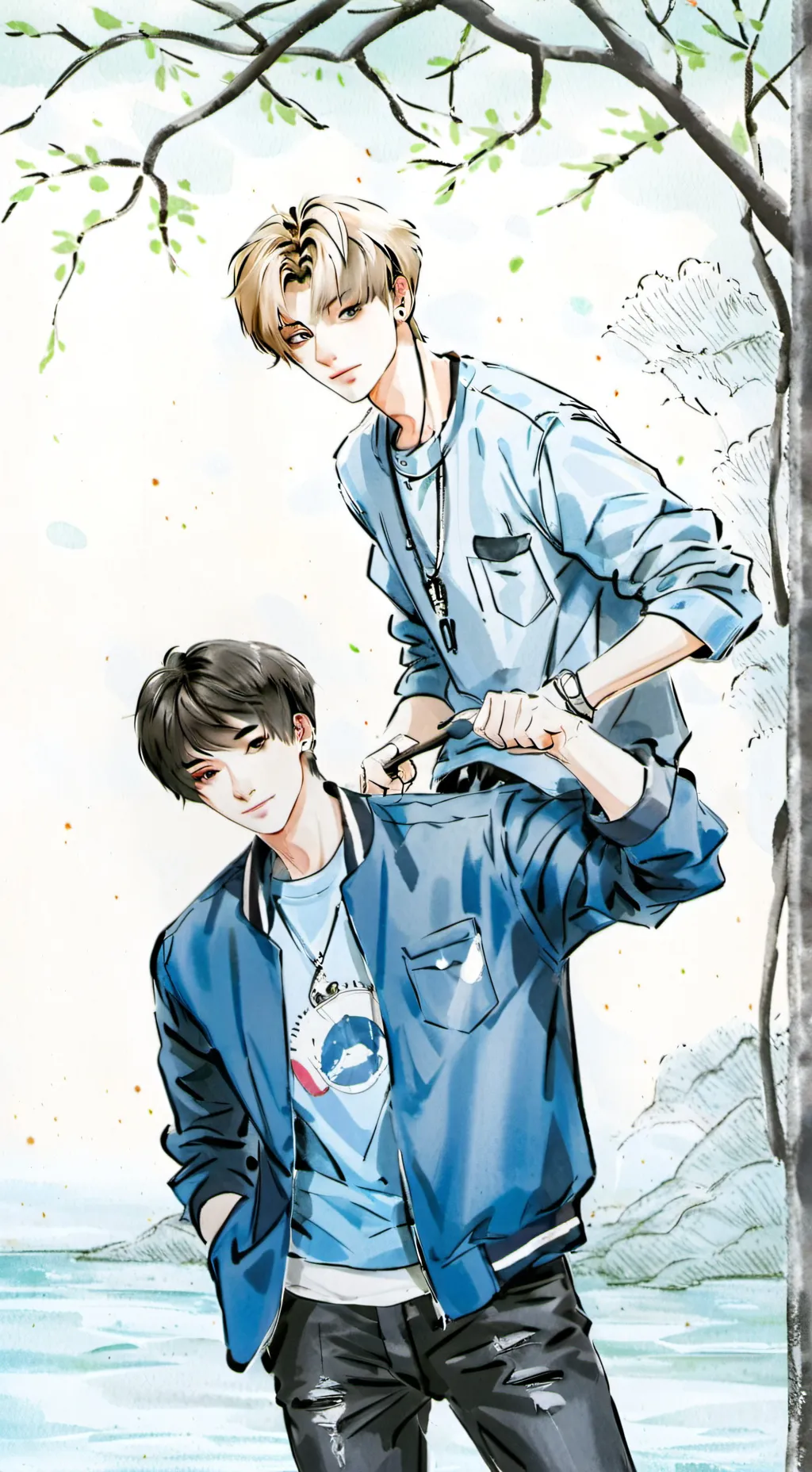 ai character: Sam and colby background