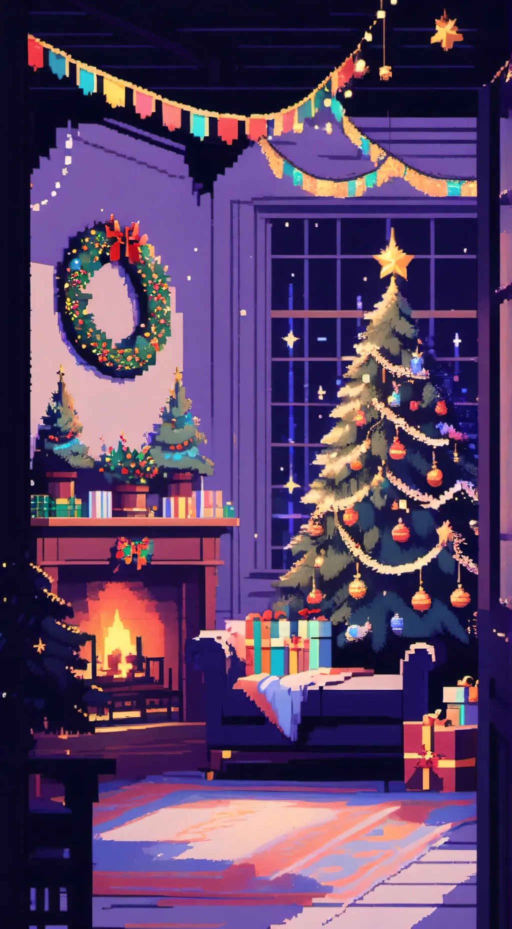 ai character: Christmas Party!!🧊 background