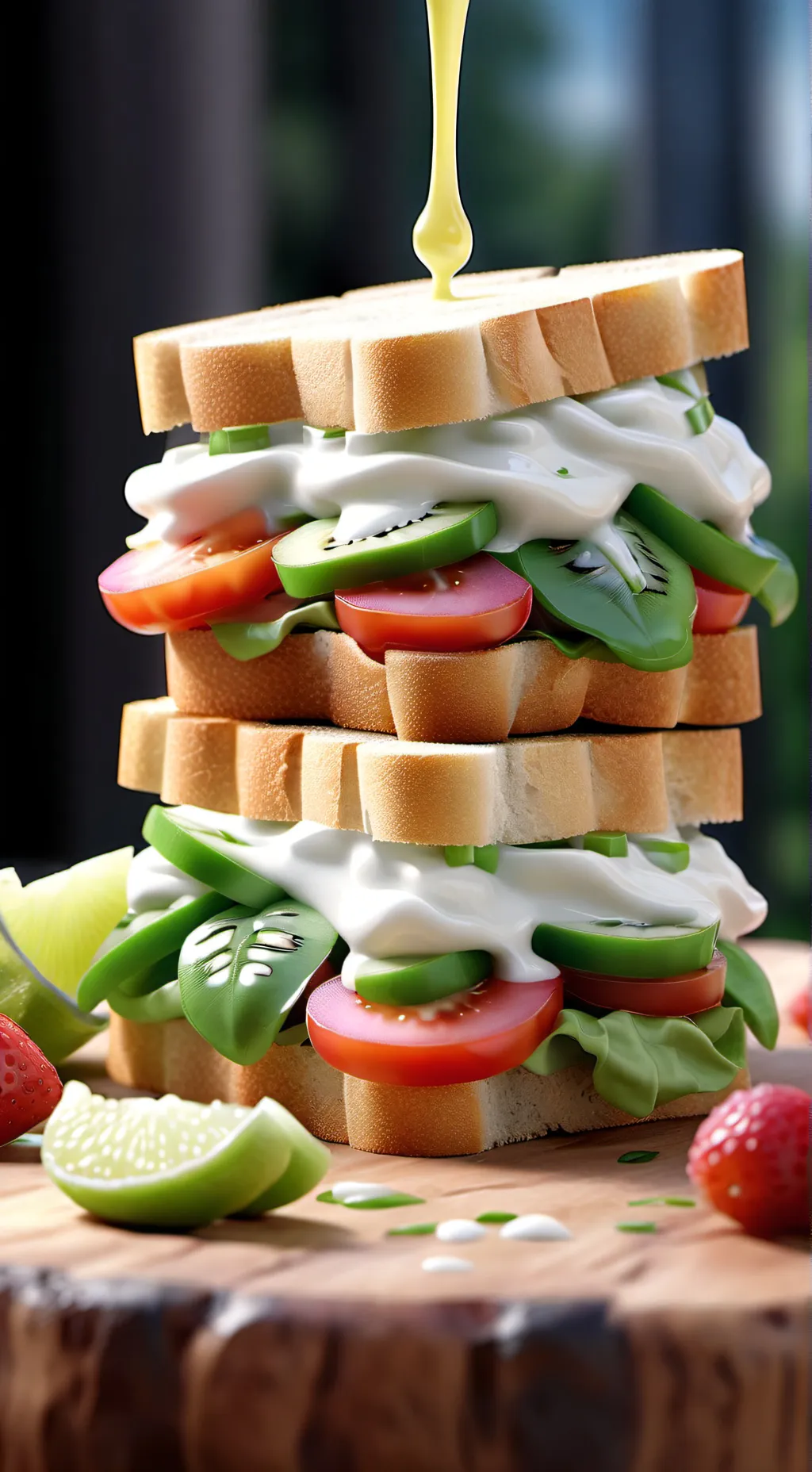 ai character: Sandwich toast res background