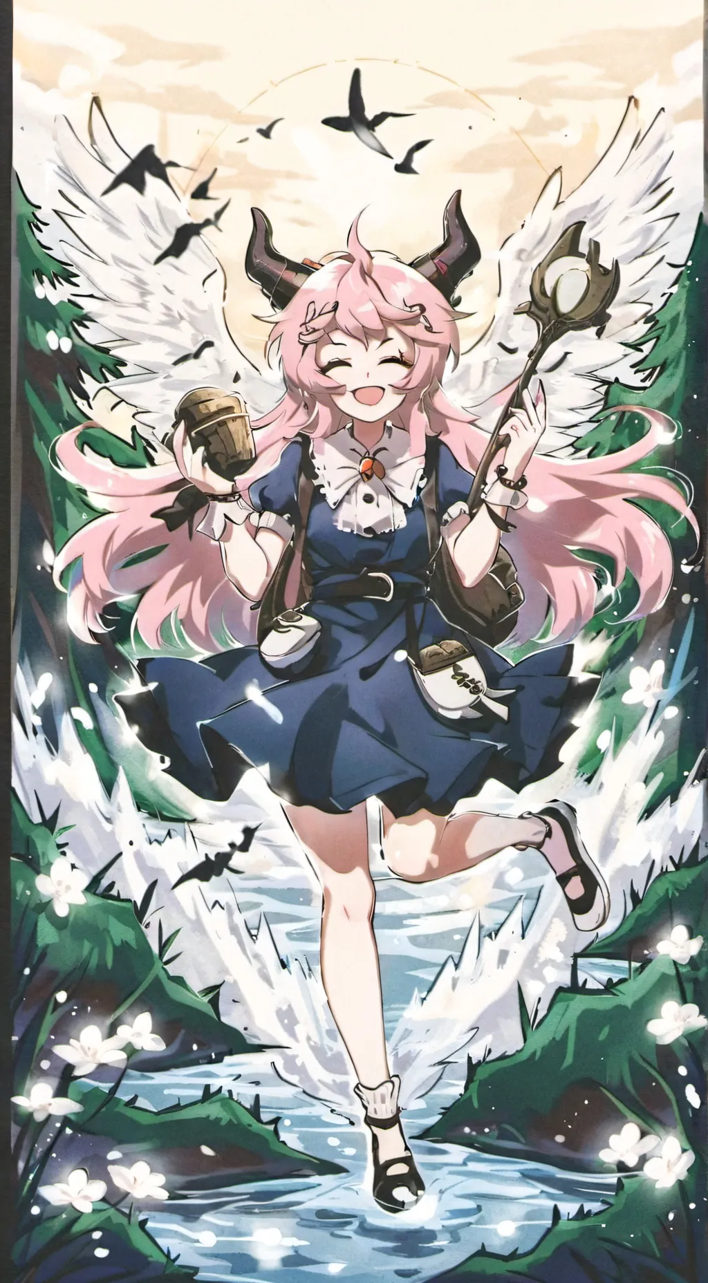 ai character: Mina ashido  background