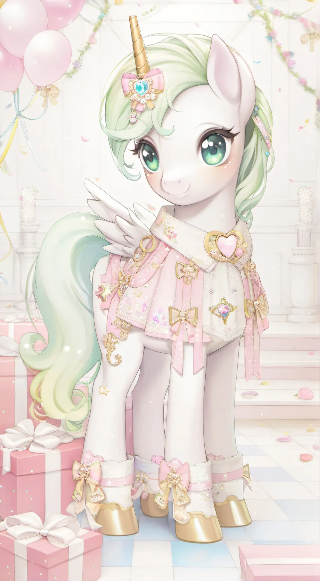 ai character: MLP(cake) background