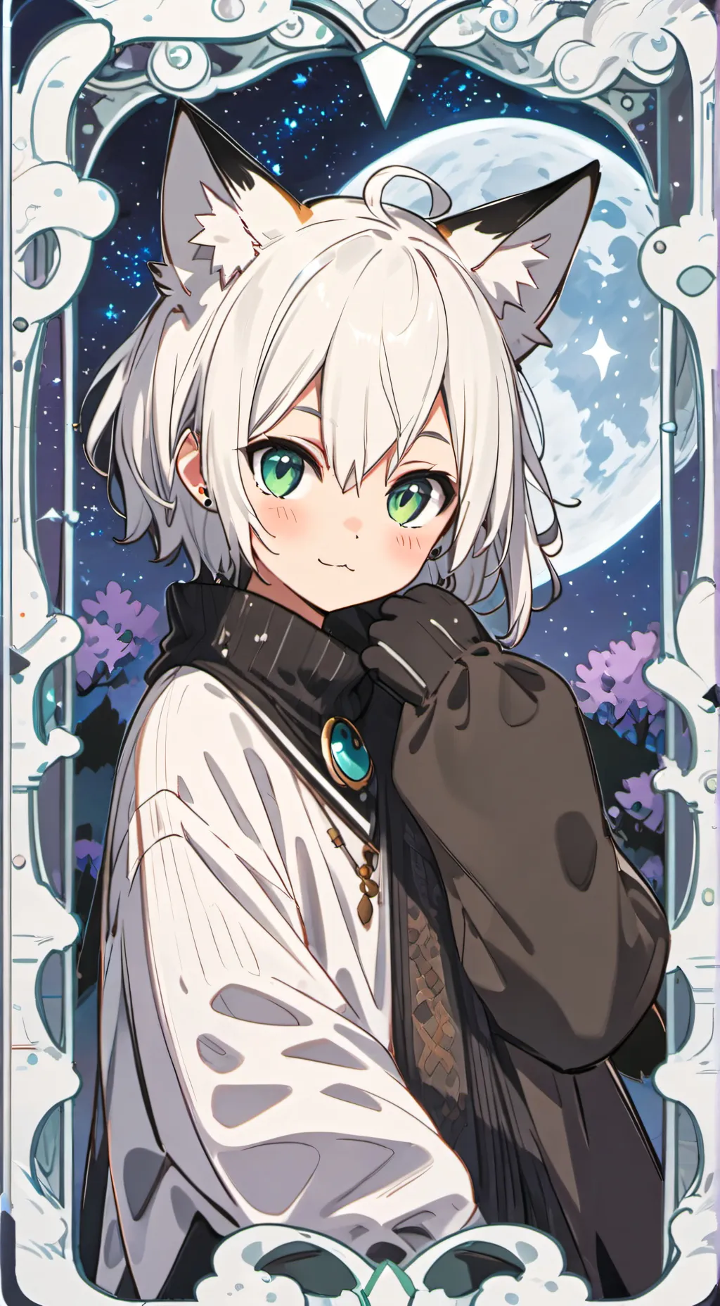 ai character: Luna the Wolfy-Cat background