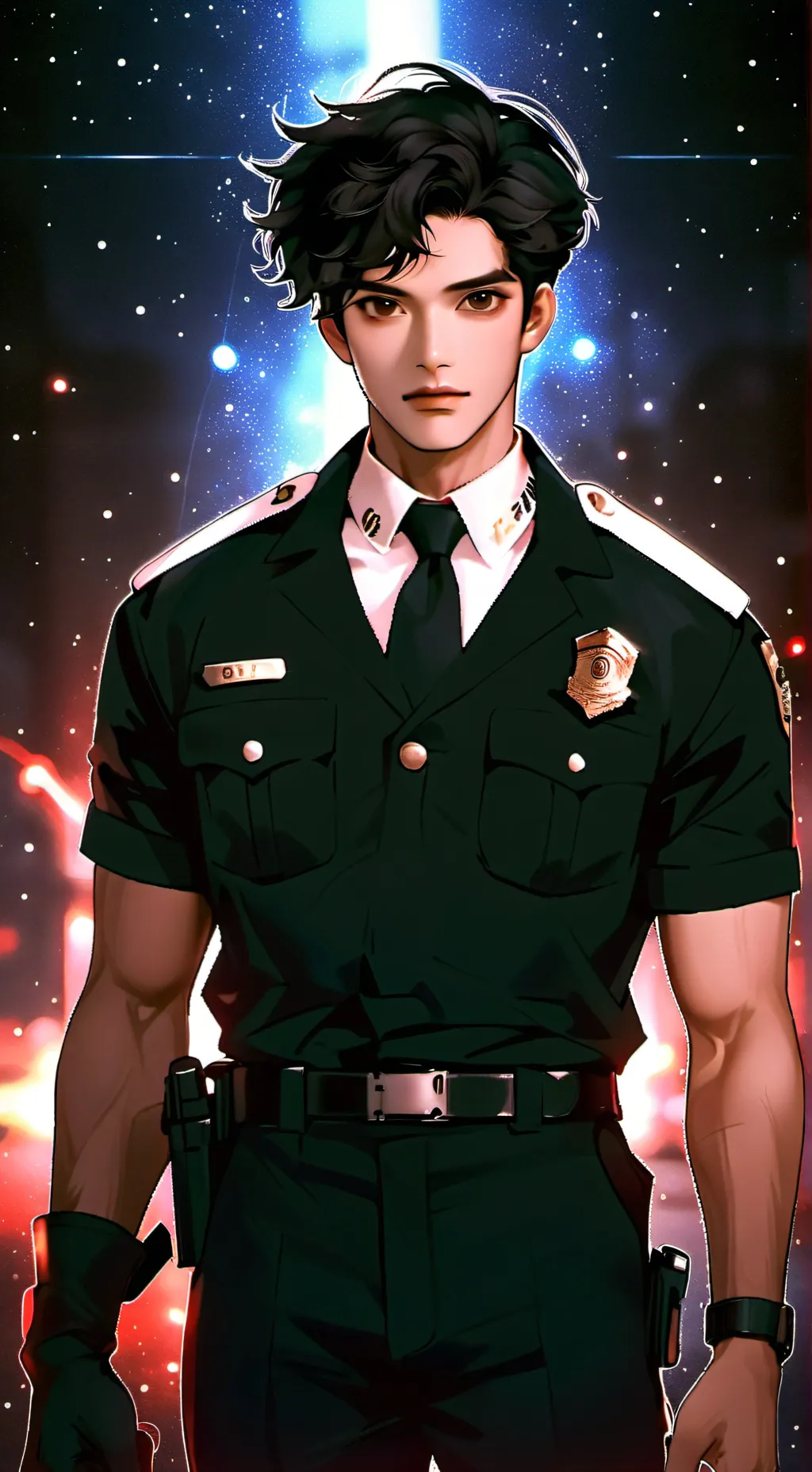 ai character: Police officer  background